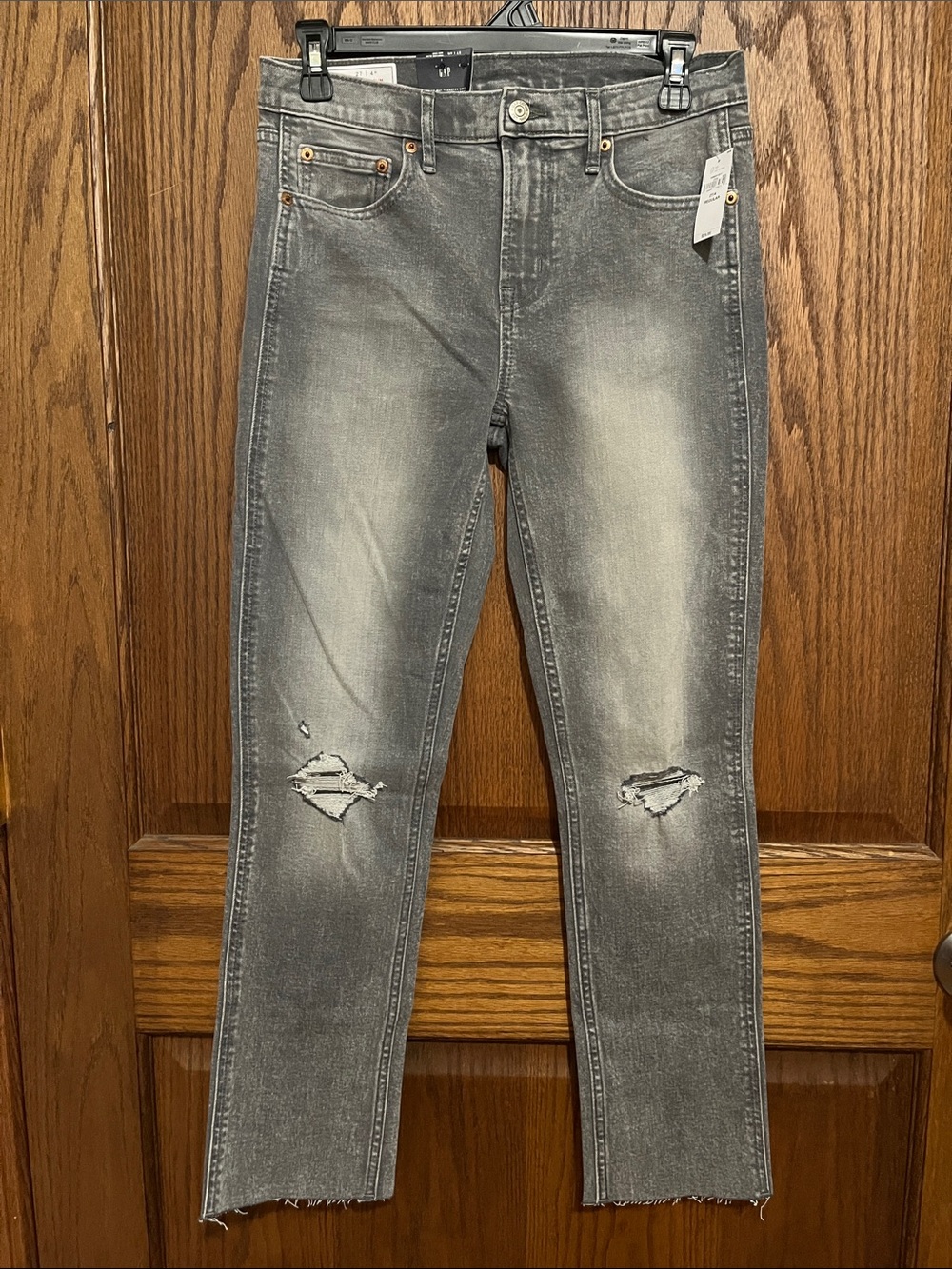 GAP Women's Slim Faded Grey Distressed Jeans